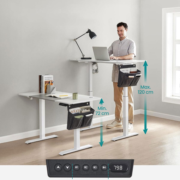 Ηλεκτρικό Γραφείο (120x60x72/120) Με Ρυθμιζόμενο Ύψος Songmics LSD015WZ05