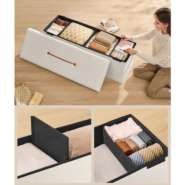 Ταμπουρέ Με Αποθηκευτικό Χώρο (110x38x38) Songmics LSF097W02