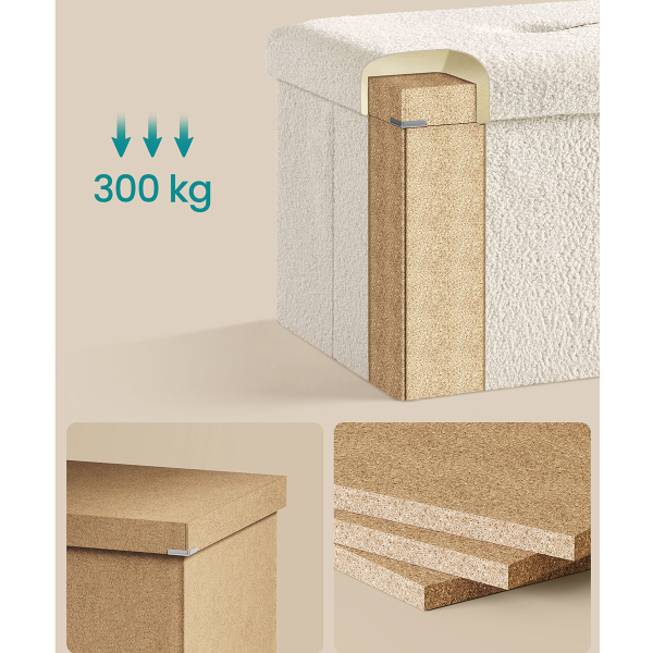 Ταμπουρέ Με Αποθηκευτικό Χώρο (110x38x38) Songmics LSF097W02