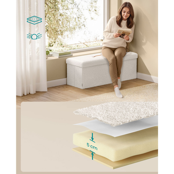 Ταμπουρέ Με Αποθηκευτικό Χώρο (110x38x38) Songmics LSF097W02