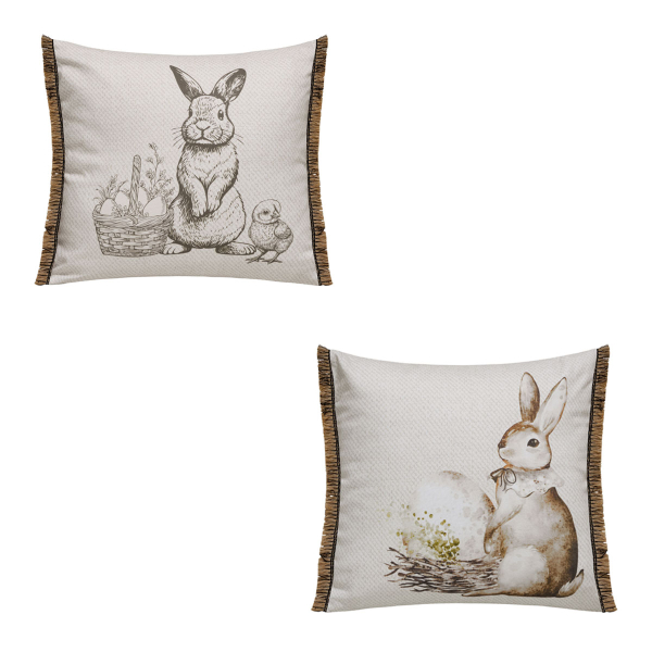 Ζεύγος Πασχαλινές Μαξιλαροθήκες 2 Όψεων (50x50) Kentia Loft Easter 26 01