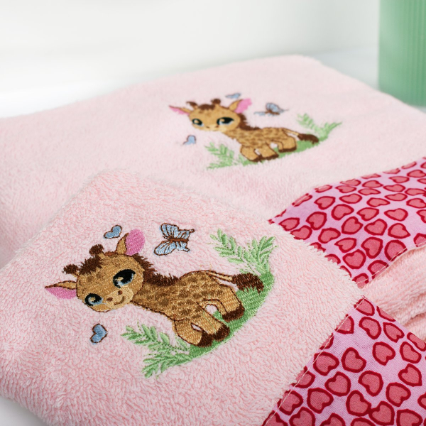 Βρεφικές Πετσέτες (Σετ 2τμχ) Dimcol Giraffe 171 Pink