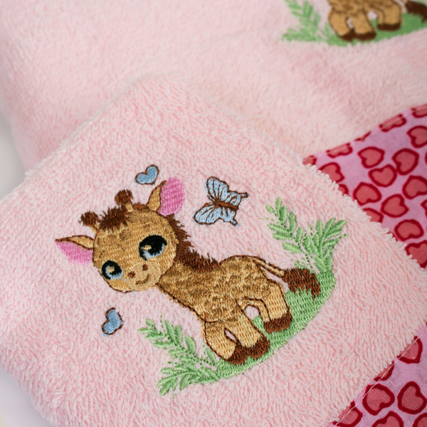 Βρεφικές Πετσέτες (Σετ 2τμχ) Dimcol Giraffe 171 Pink