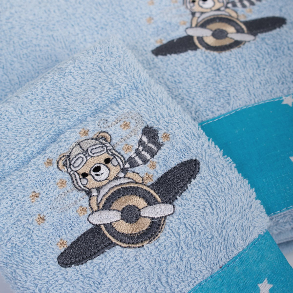 Παιδικές Πετσέτες (Σετ 2τμχ) Dimcol Aviator 183 Sky Blue