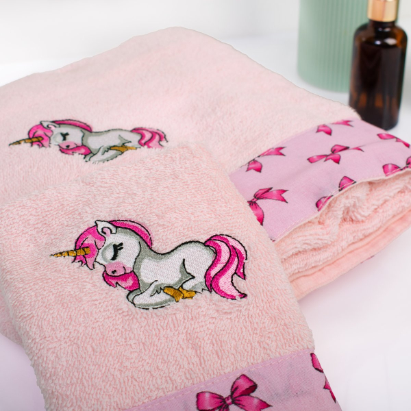 Παιδικές Πετσέτες (Σετ 2τμχ) Dimcol Unicorn 187 Pink