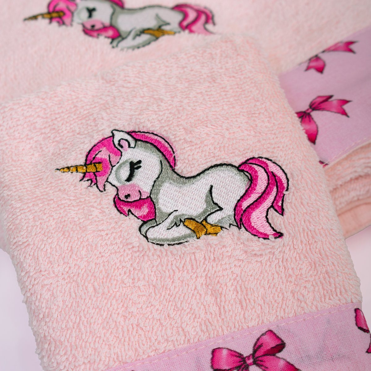 Παιδικές Πετσέτες (Σετ 2Τμχ) Dimcol Unicorn 187 Pink Home Βρεφικά Προίκα Μωρού - Βρεφικές Spitishop