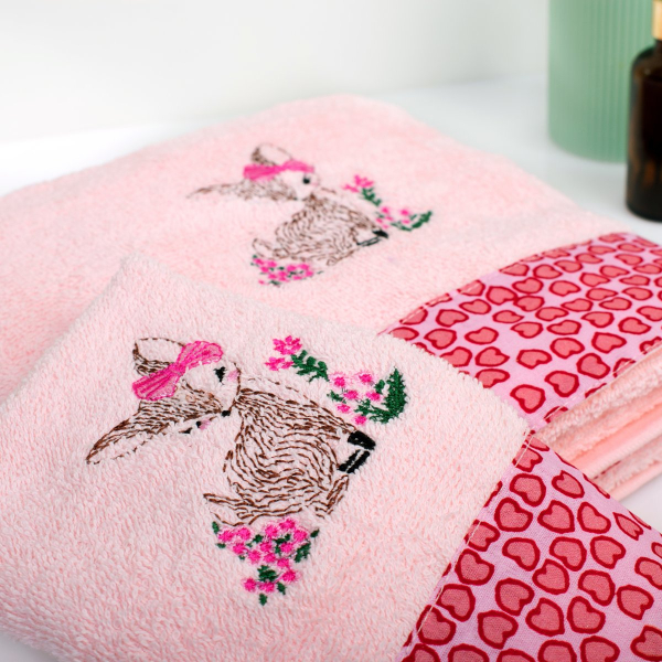 Παιδικές Πετσέτες (Σετ 2τμχ) Dimcol Deer 196 Pink