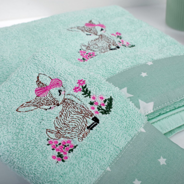 Παιδικές Πετσέτες (Σετ 2τμχ) Dimcol Deer 199 Mint