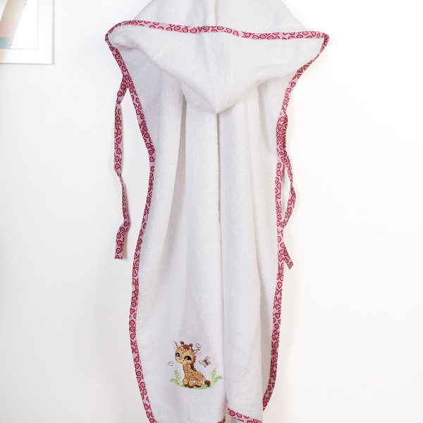 Βρεφική Κάπα (75x85) Dimcol Giraffe 172 White-Pink