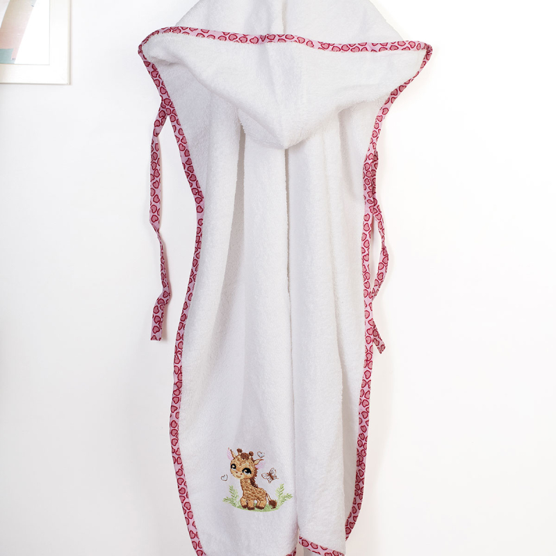 Βρεφική Κάπα (75x85) Dimcol Giraffe 172 White-Pink