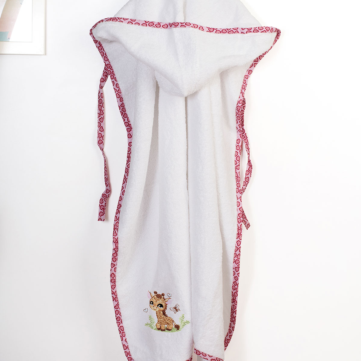 Βρεφική Κάπα (75x85) Dimcol Giraffe 172 White-Pink