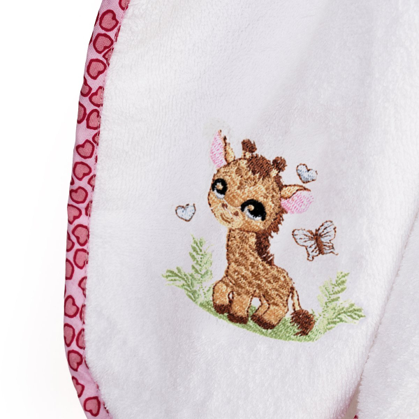 Βρεφική Κάπα (75x85) Dimcol Giraffe 172 White-Pink