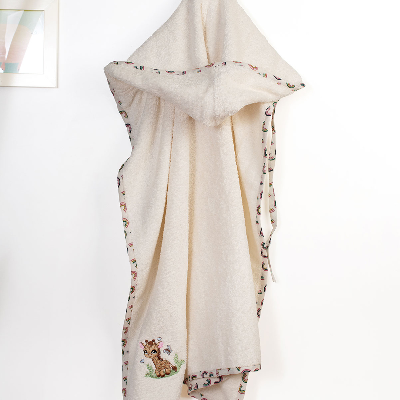 Βρεφική Κάπα (75x85) Dimcol Giraffe 173 Ecru-Multi