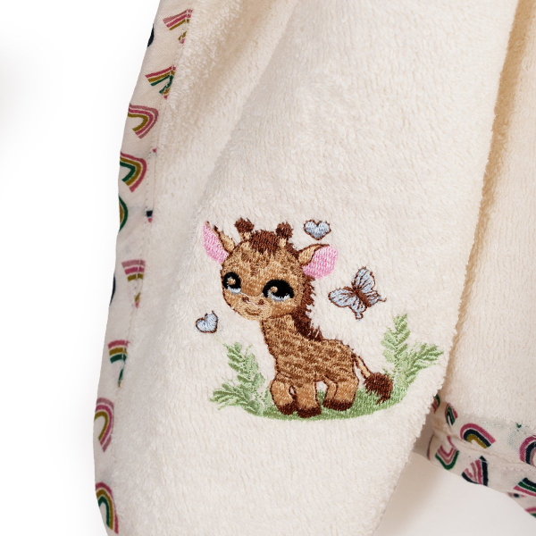 Βρεφική Κάπα (75x85) Dimcol Giraffe 173 Ecru-Multi