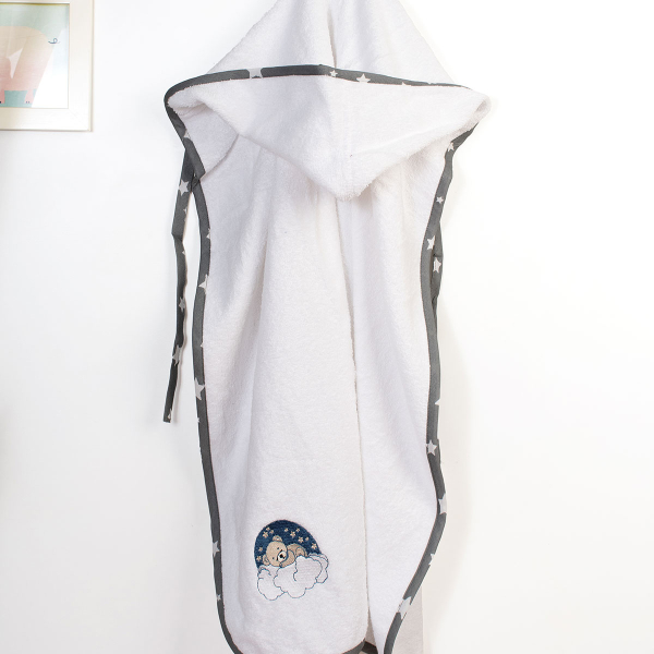 Βρεφική Κάπα (75x85) Dimcol Cloudy Bear 176 White-Grey