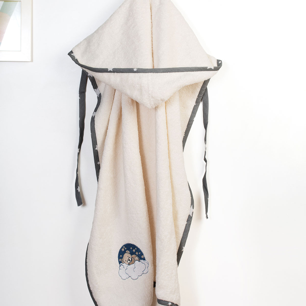 Βρεφική Κάπα (75x85) Dimcol Cloudy Bear 177 Ecru-Grey