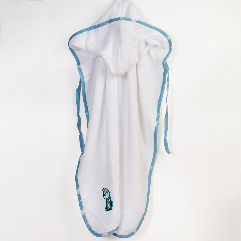 Βρεφική Κάπα (75x85) Dimcol Dinosaur 180 White-Sky Blue
