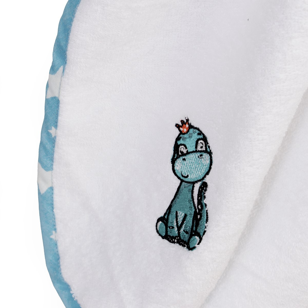 Βρεφική Κάπα (75X85) Dimcol Dinosaur 180 White-Sky Blue Home Βρεφικά Προίκα Μωρού Κάπες Βρεφικές Spitishop
