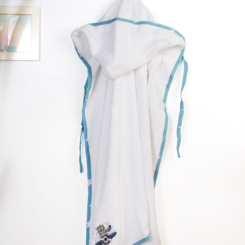 Βρεφική Κάπα (75x85) Dimcol Aviator 184 White-Sky Blue