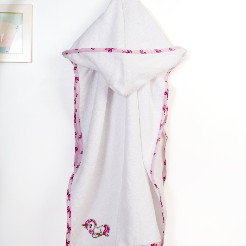 Βρεφική Κάπα (75x85) Dimcol Unicorn 188 White-Pink