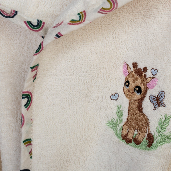 Βρεφικό Μπουρνούζι Dimcol Giraffe 173 Ecru-Multi