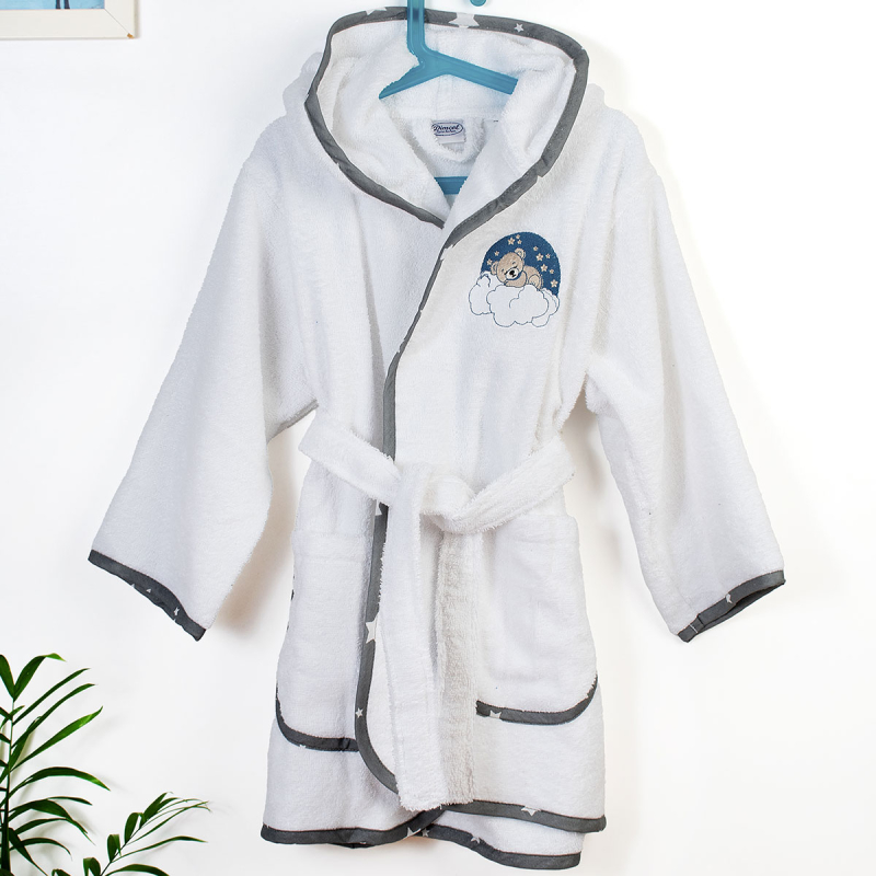 Βρεφικό Μπουρνούζι Dimcol Cloudy Bear 176 White-Grey