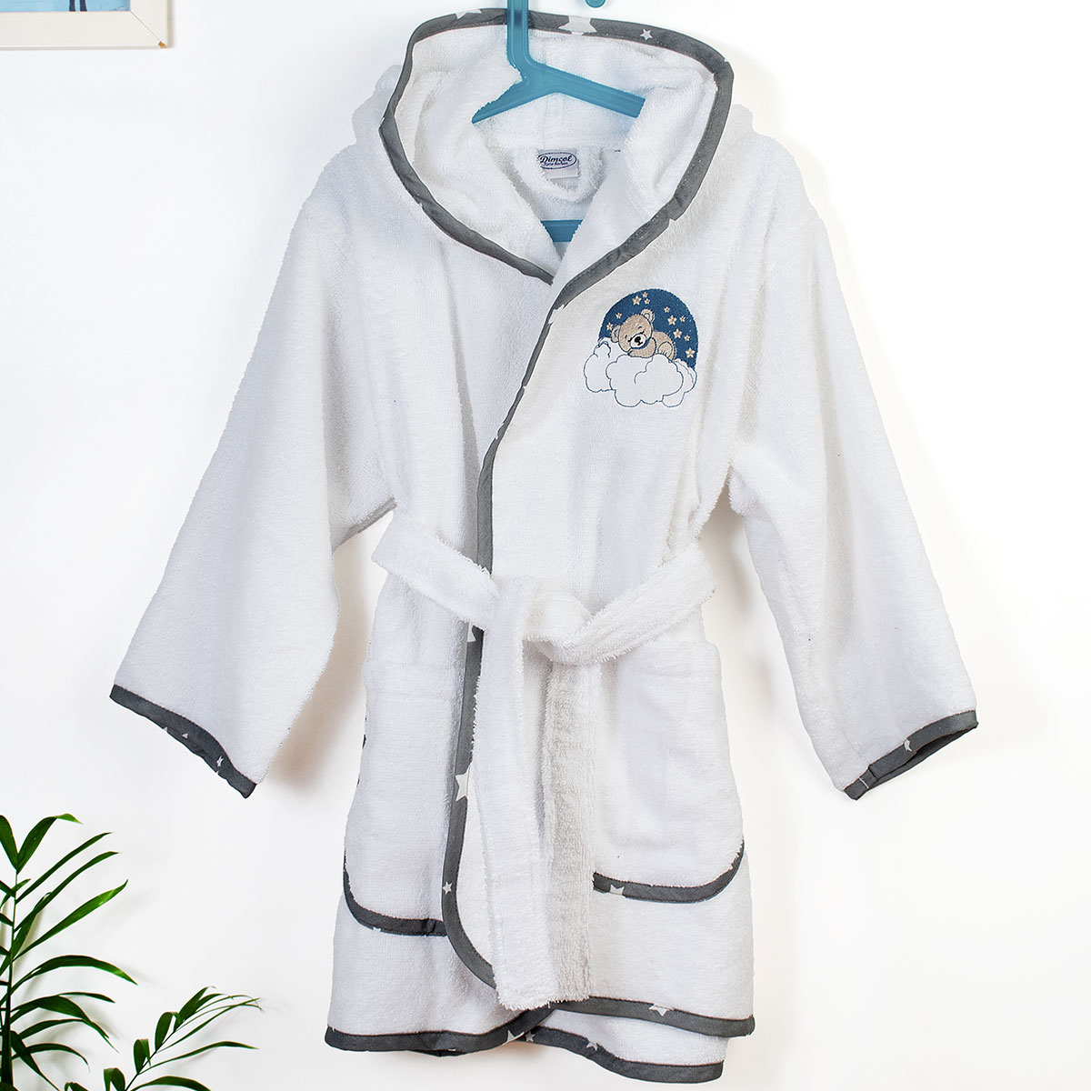 Βρεφικό Μπουρνούζι Dimcol Cloudy Bear 176 White-Grey No04 No04