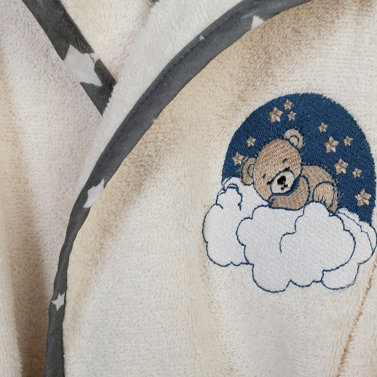 Βρεφικό Μπουρνούζι Dimcol Cloudy Bear 177 Ecru-Grey No04 Home Παιδικά Μπουρνούζια - Βρεφικά Spitishop