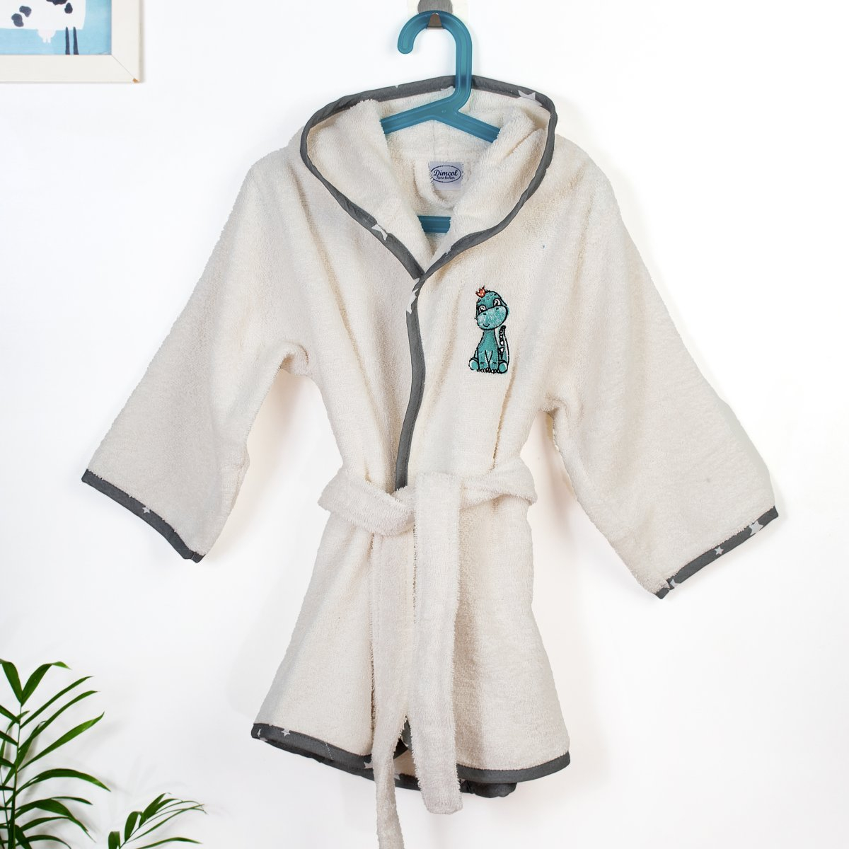 Βρεφικό Μπουρνούζι Dimcol Dinosaur 181 Ecru-Grey No02 No02