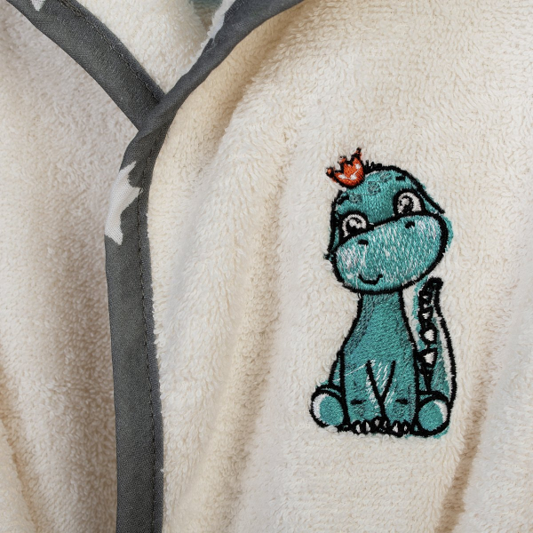 Βρεφικό Μπουρνούζι Dimcol Dinosaur 181 Ecru-Grey