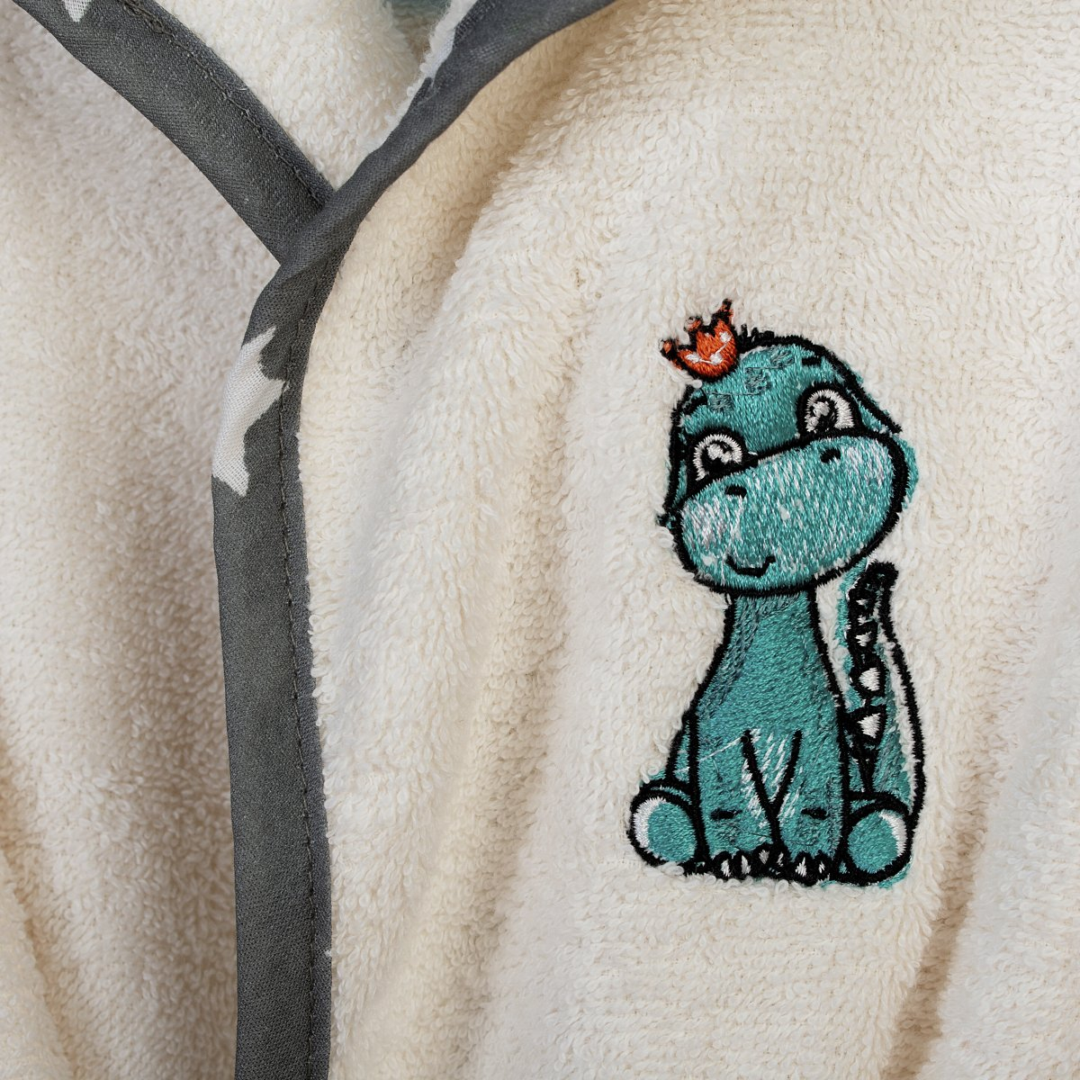 Βρεφικό Μπουρνούζι Dimcol Dinosaur 181 Ecru-Grey No04 Home Παιδικά Μπουρνούζια - Βρεφικά Spitishop