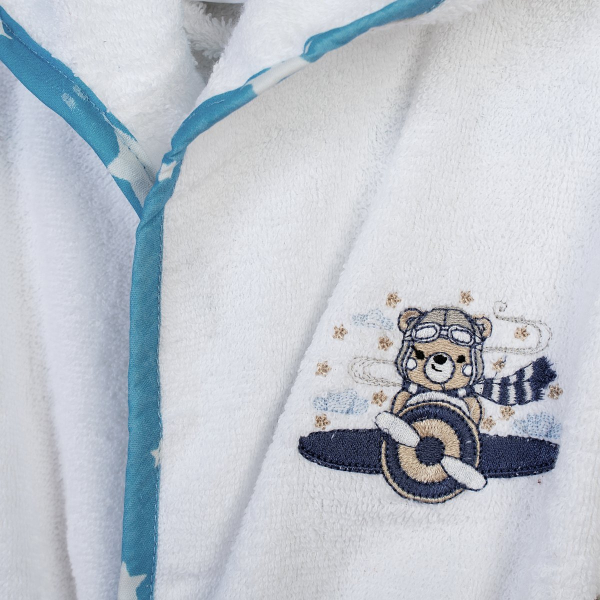 Βρεφικό Μπουρνούζι Dimcol Aviator 184 White-Sky Blue