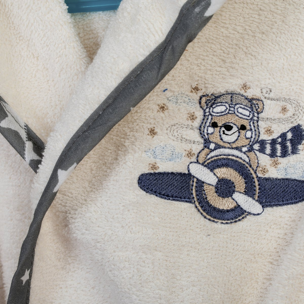 Βρεφικό Μπουρνούζι Dimcol Aviator 185 Ecru-Grey