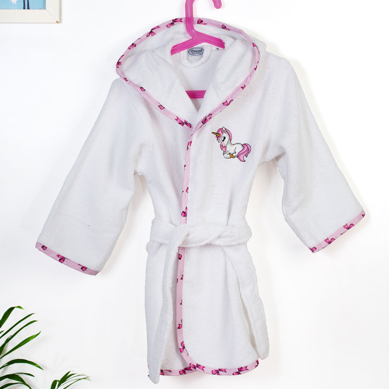 Βρεφικό Μπουρνούζι Dimcol Unicorn 188 White-Pink