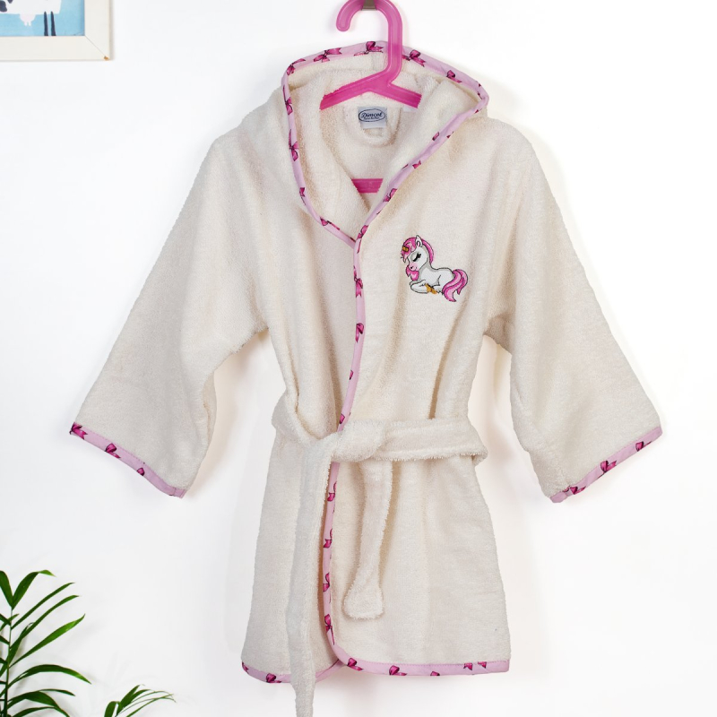 Βρεφικό Μπουρνούζι Dimcol Unicorn 189 Ecru-Pink