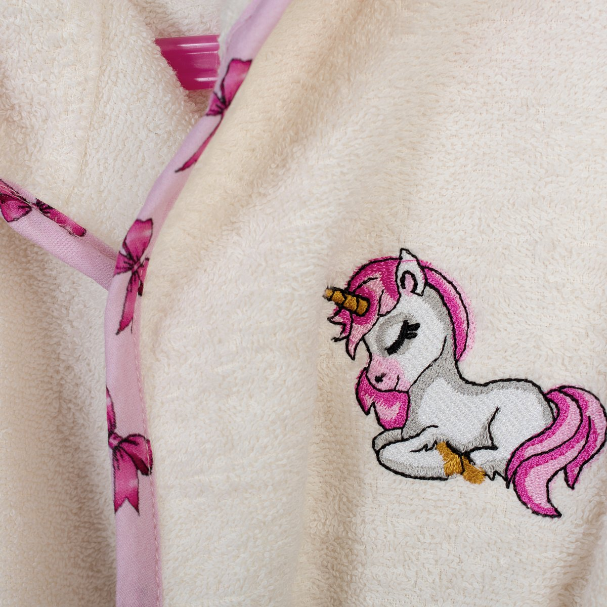 Βρεφικό Μπουρνούζι Dimcol Unicorn 189 Ecru-Pink No04 Home Παιδικά Μπουρνούζια - Βρεφικά Spitishop