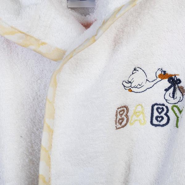 Βρεφικό Μπουρνούζι Dimcol Stork 193 White-Yellow