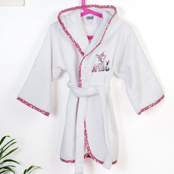 Βρεφικό Μπουρνούζι Dimcol Deer 197 White-Pink