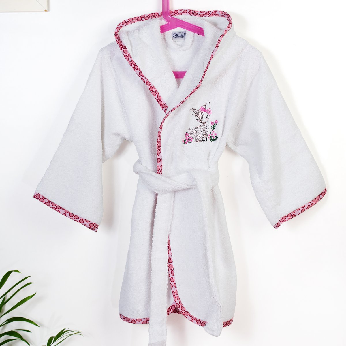 Βρεφικό Μπουρνούζι Dimcol Deer 197 White-Pink No04 No04