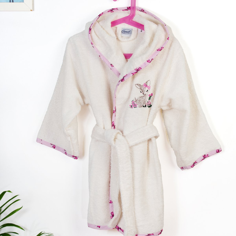 Βρεφικό Μπουρνούζι Dimcol Deer 198 Ecru-Pink