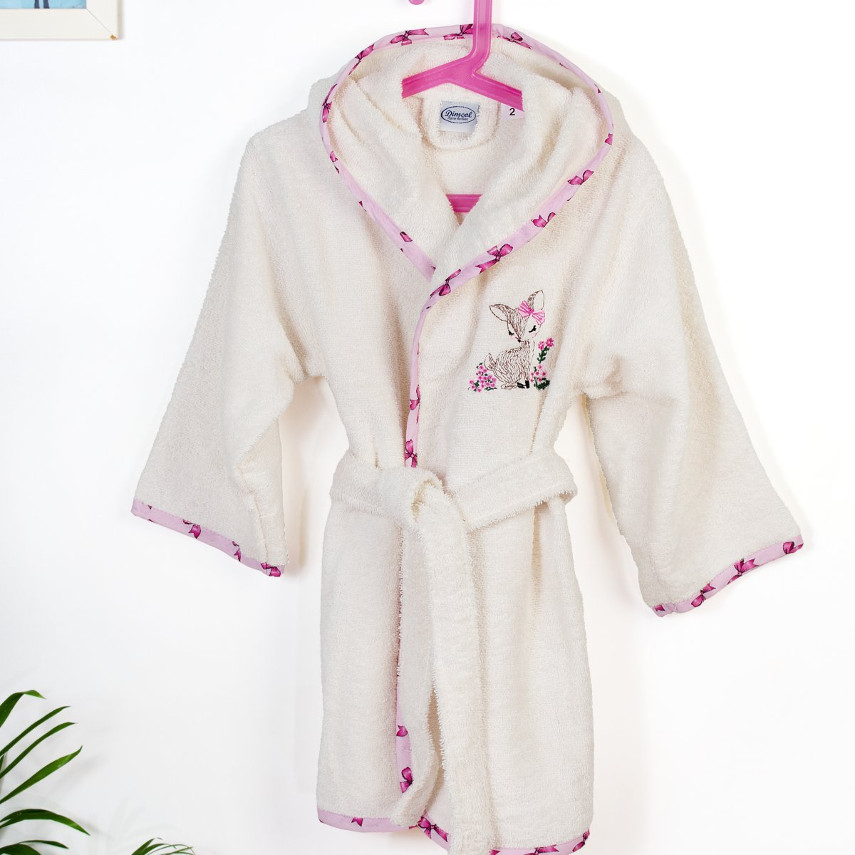 Βρεφικό Μπουρνούζι Dimcol Deer 198 Ecru-Pink No04 No04