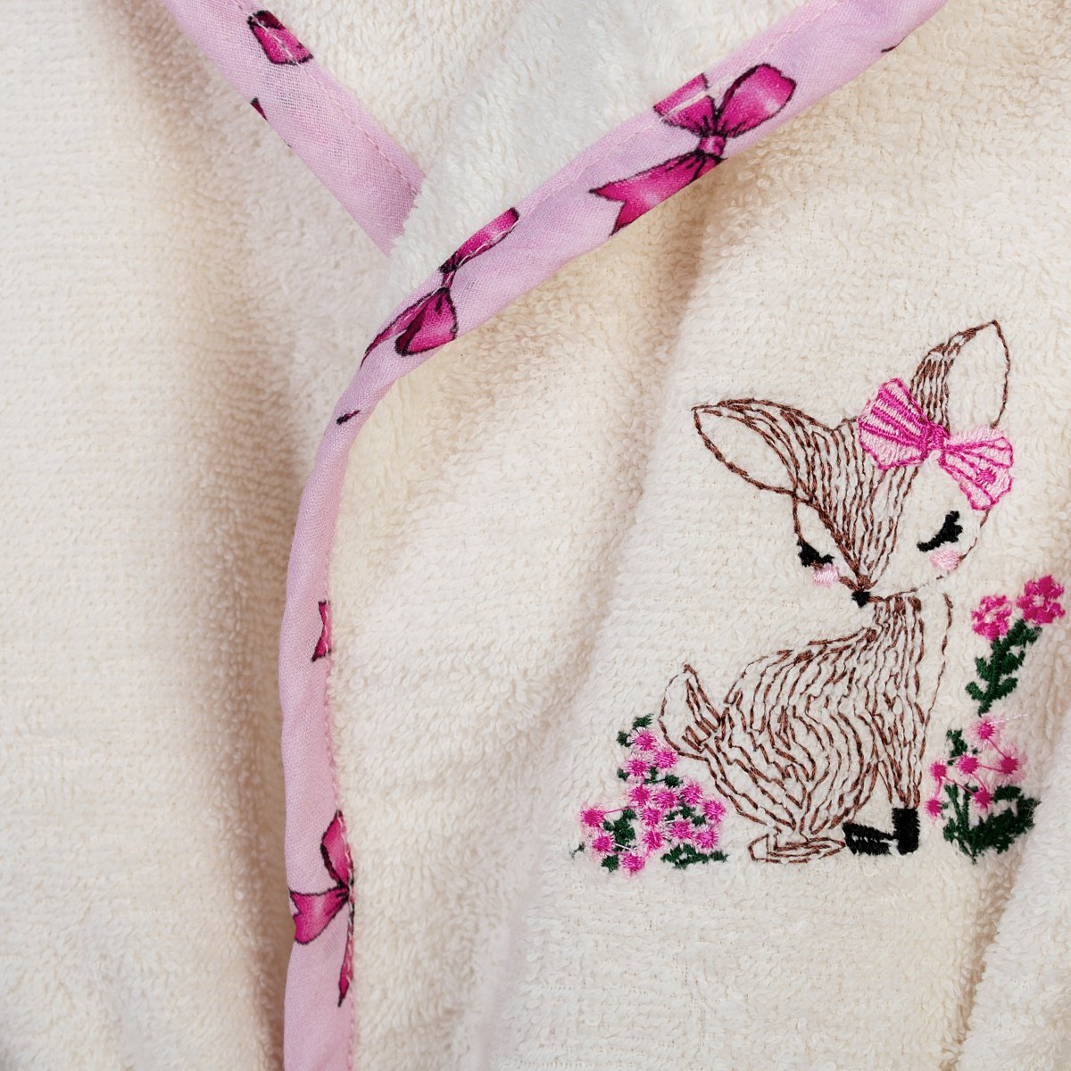 Βρεφικό Μπουρνούζι Dimcol Deer 198 Ecru-Pink No02 Home Παιδικά Μπουρνούζια - Βρεφικά Spitishop