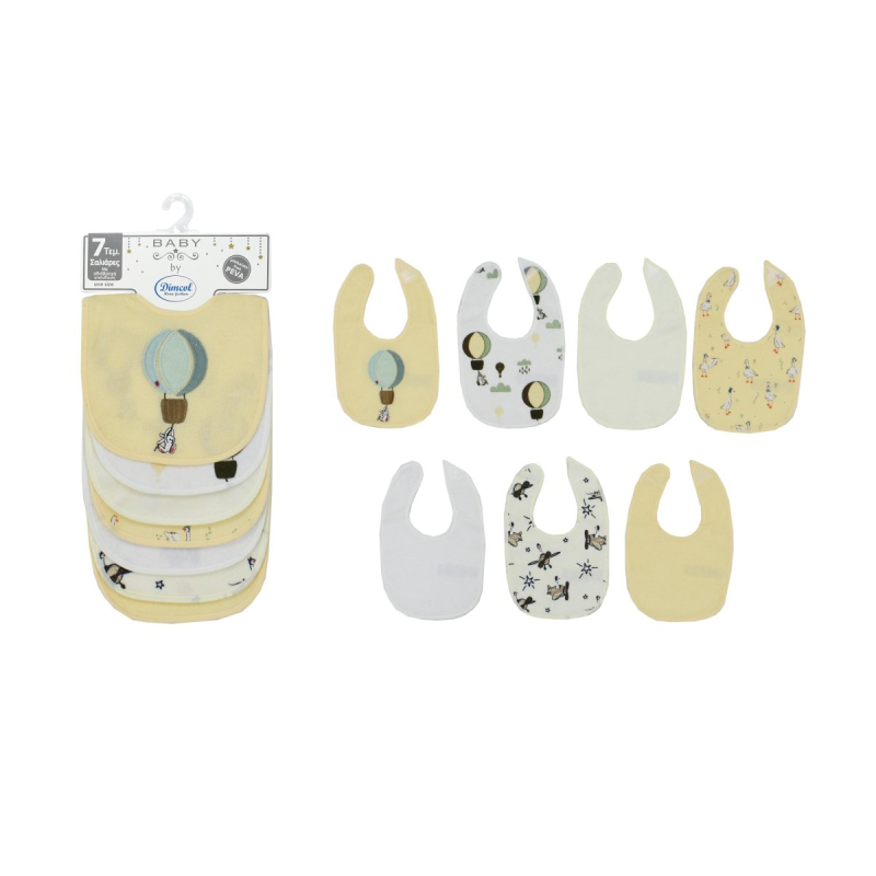 Σαλιάρες Αδιάβροχες (Σετ 7τμχ) Dimcol Balloon 09 Yellow