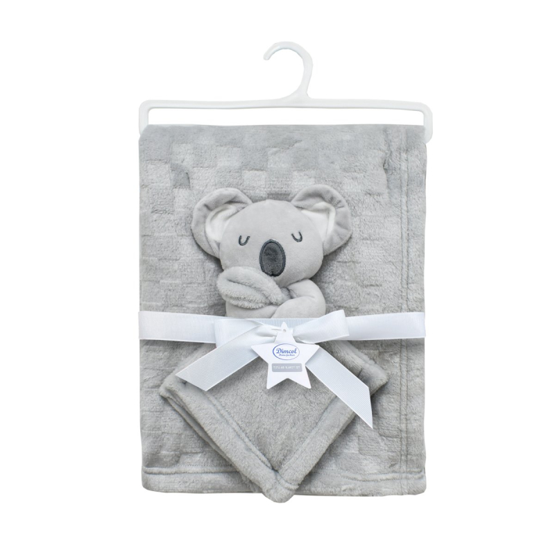 Κουβέρτα Fleece Αγκαλιάς (75x100) + Πανάκι Παρηγοριάς Dimcol Koala 10 Grey