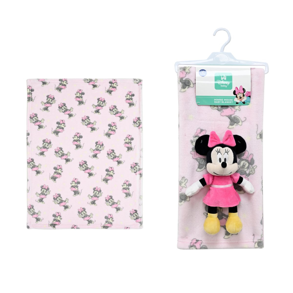 Κουβέρτα Fleece Αγκαλιάς (75x100) + Λούτρινο Dimcol Minnie 30 Pink-Black