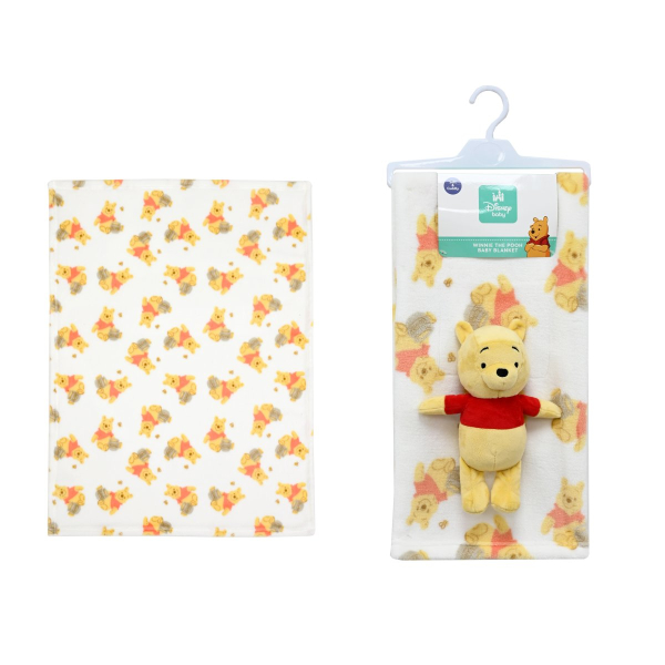 Κουβέρτα Fleece Αγκαλιάς (75x100) + Λούτρινο Dimcol Winnie 32 White-Yellow