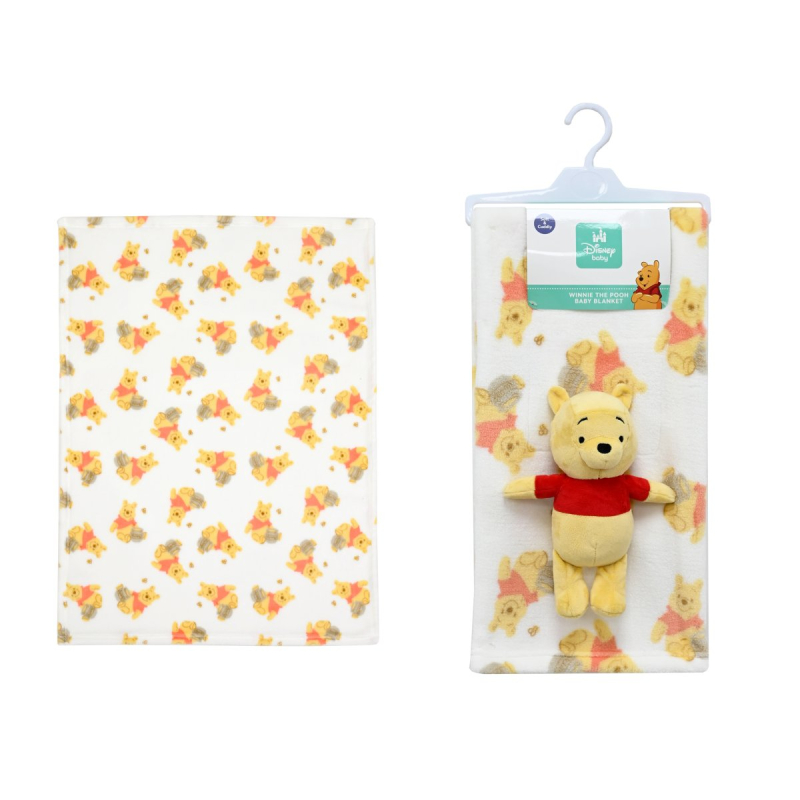 Κουβέρτα Fleece Αγκαλιάς (75x100) + Λούτρινο Dimcol Winnie 32 White-Yellow