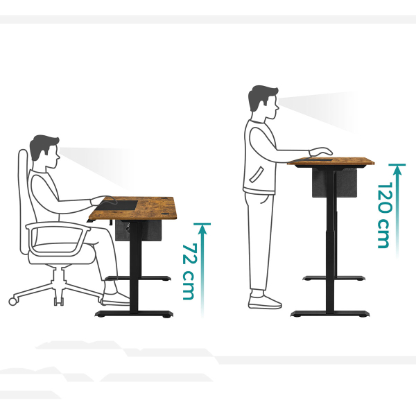 Ηλεκτρικό Γραφείο (140x60x72/120) Με Ρυθμιζόμενο Ύψος Songmics LSD016KD01