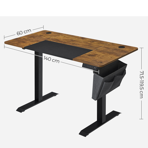 Ηλεκτρικό Γραφείο (140x60x72/120) Με Ρυθμιζόμενο Ύψος Songmics LSD016KD01