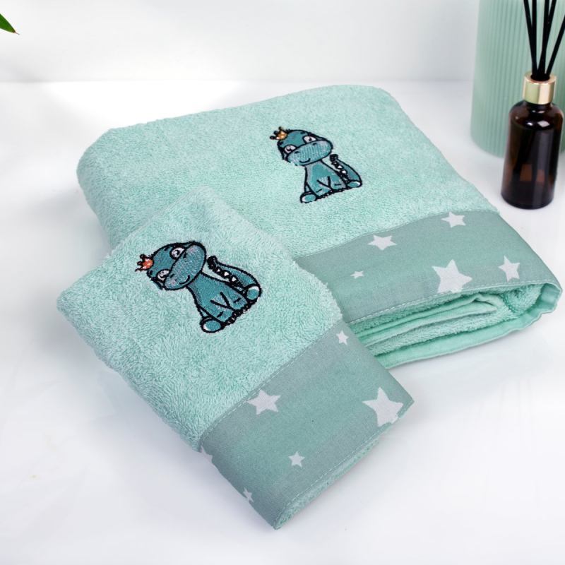 Παιδικές Πετσέτες (Σετ 2τμχ) Dimcol Dinosaur 182 Mint